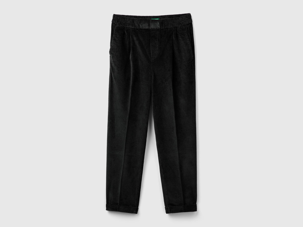 Chino in velluto con vita elasticizzata