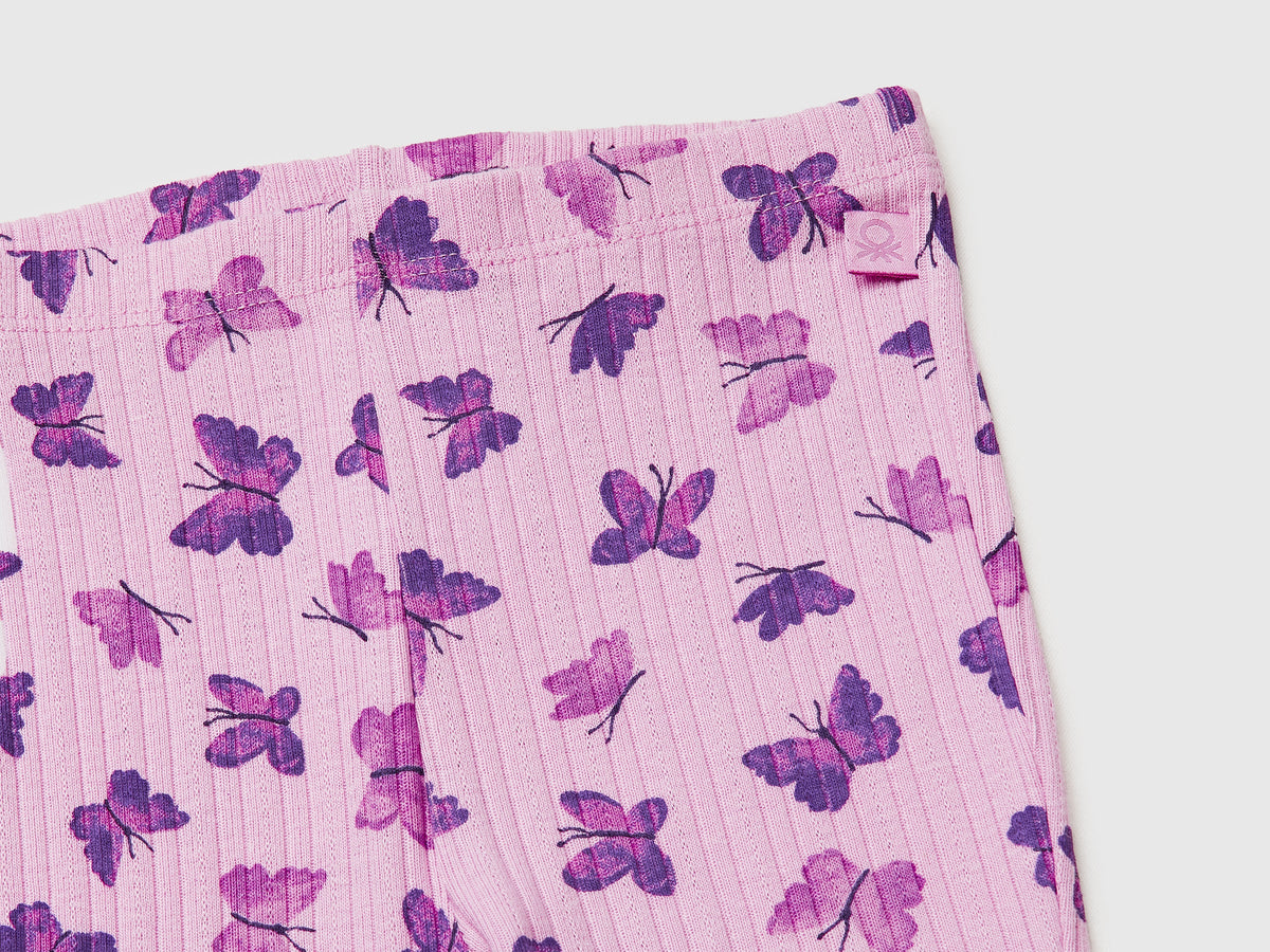 Leggings stampati a costine