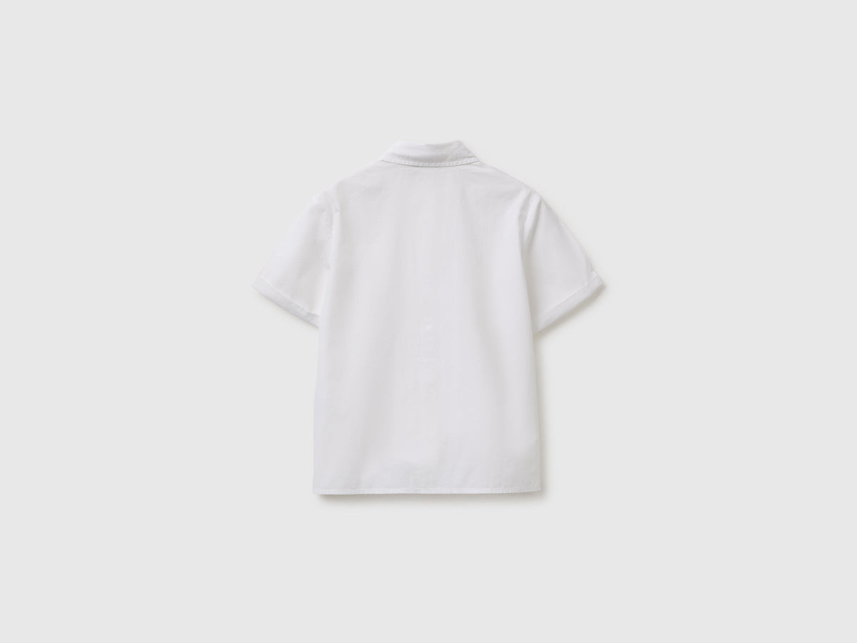 Camicia manica corta con motivo pieghe