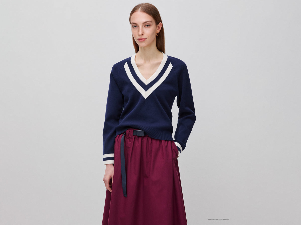 Maglia scollo a V boxy fit