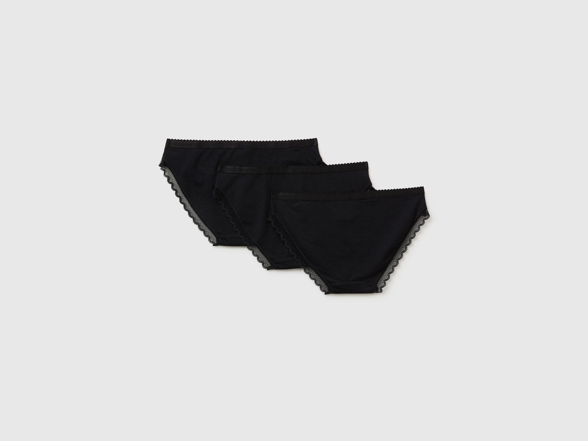 Tre slip in cotone e modal