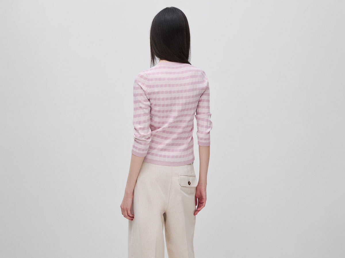 Maglia slim fit a righe