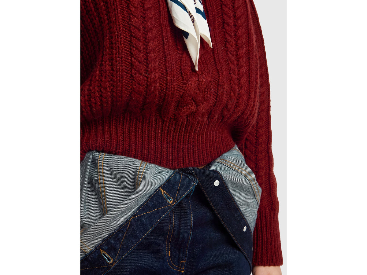 Maglia a trecce 100% lana