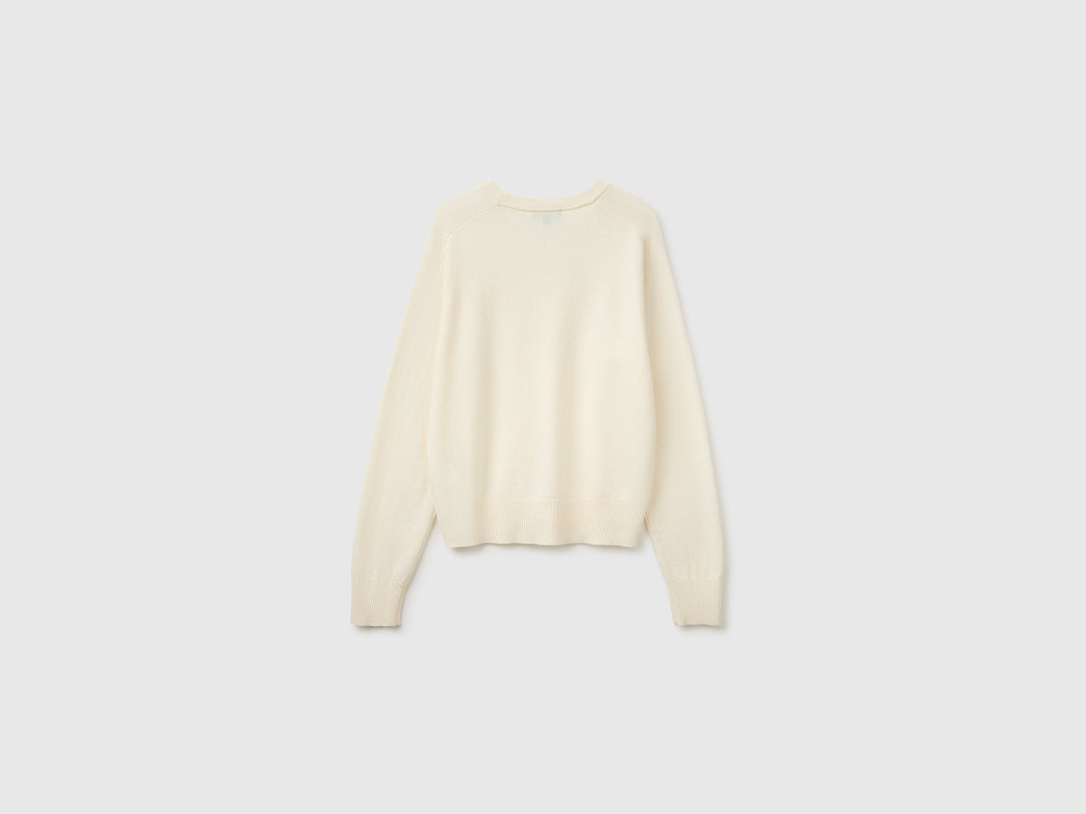 Maglia girocollo in misto cashmere