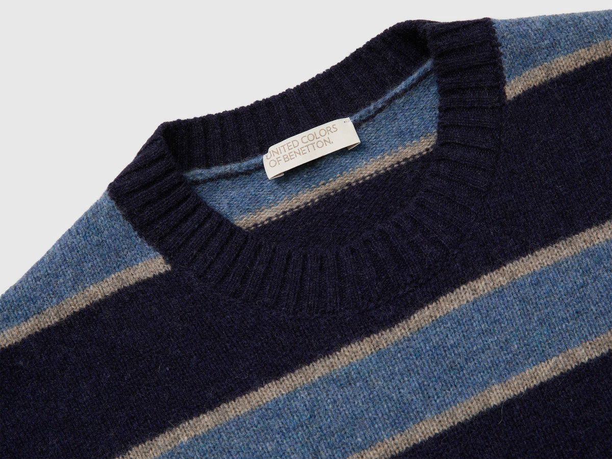 Maglia a righe 100% lana Shetland