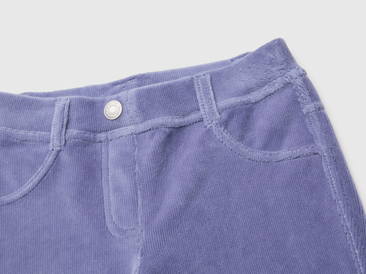 Pantaloni super skinny in ciniglia