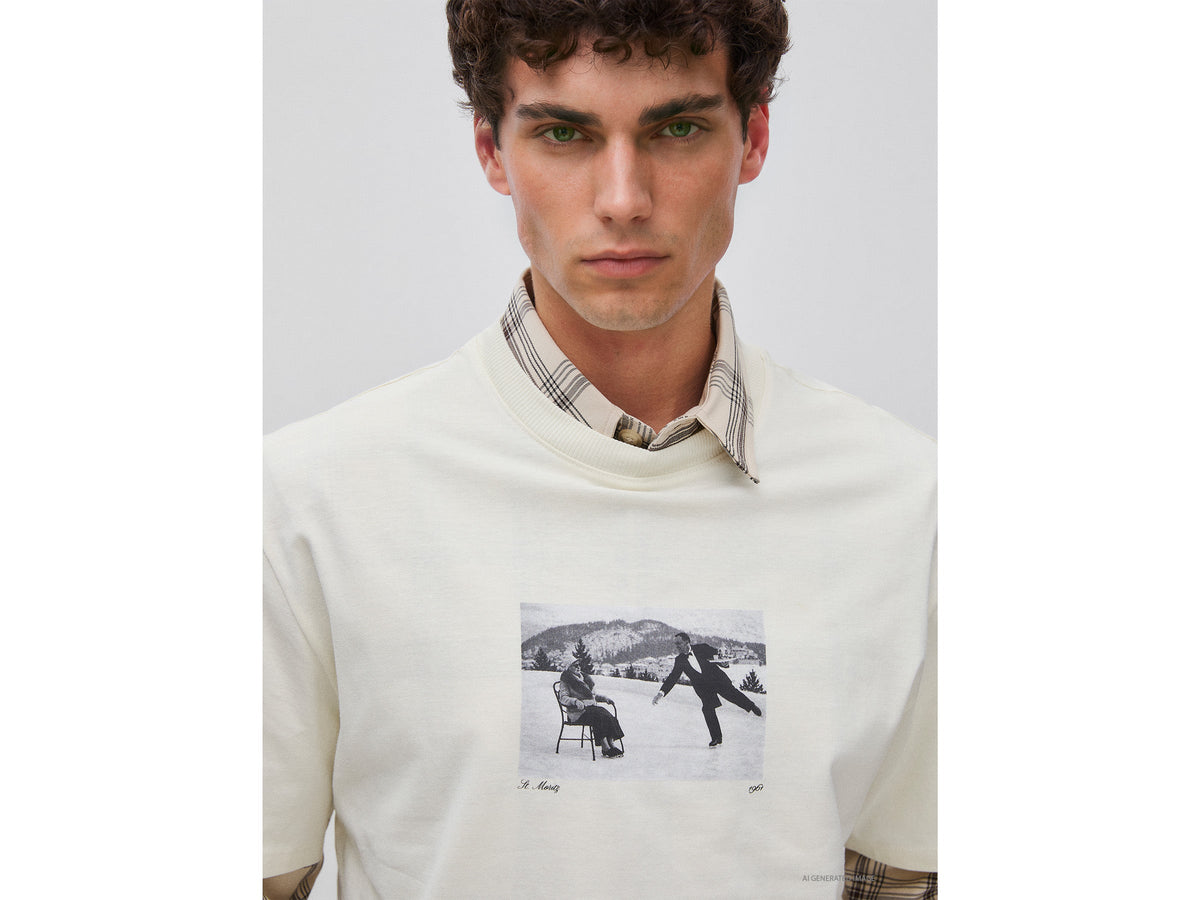 T-shirt relaxed fit con stampa in cotone bio