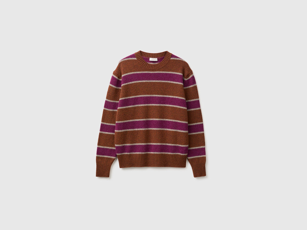 Maglia a righe 100% lana Shetland