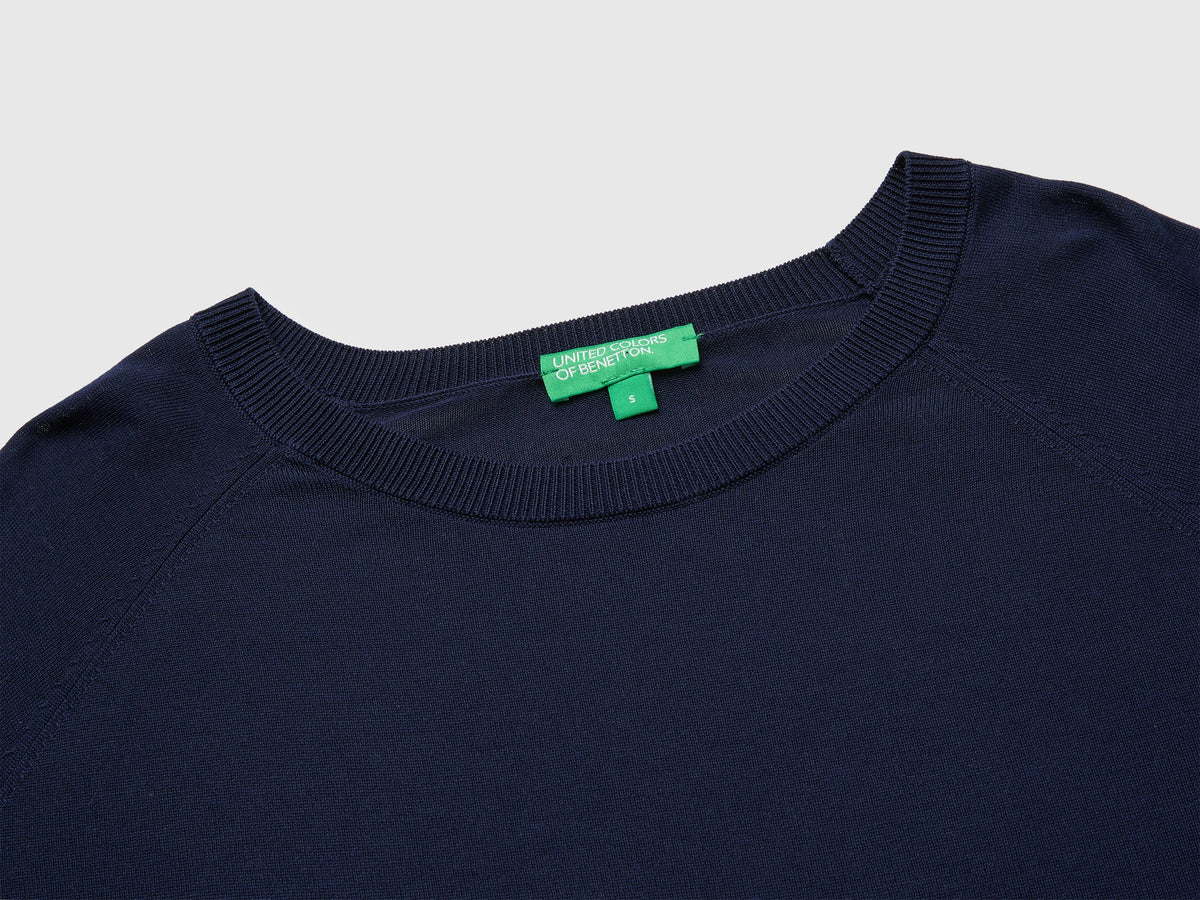 Maglia girocollo in misto seta