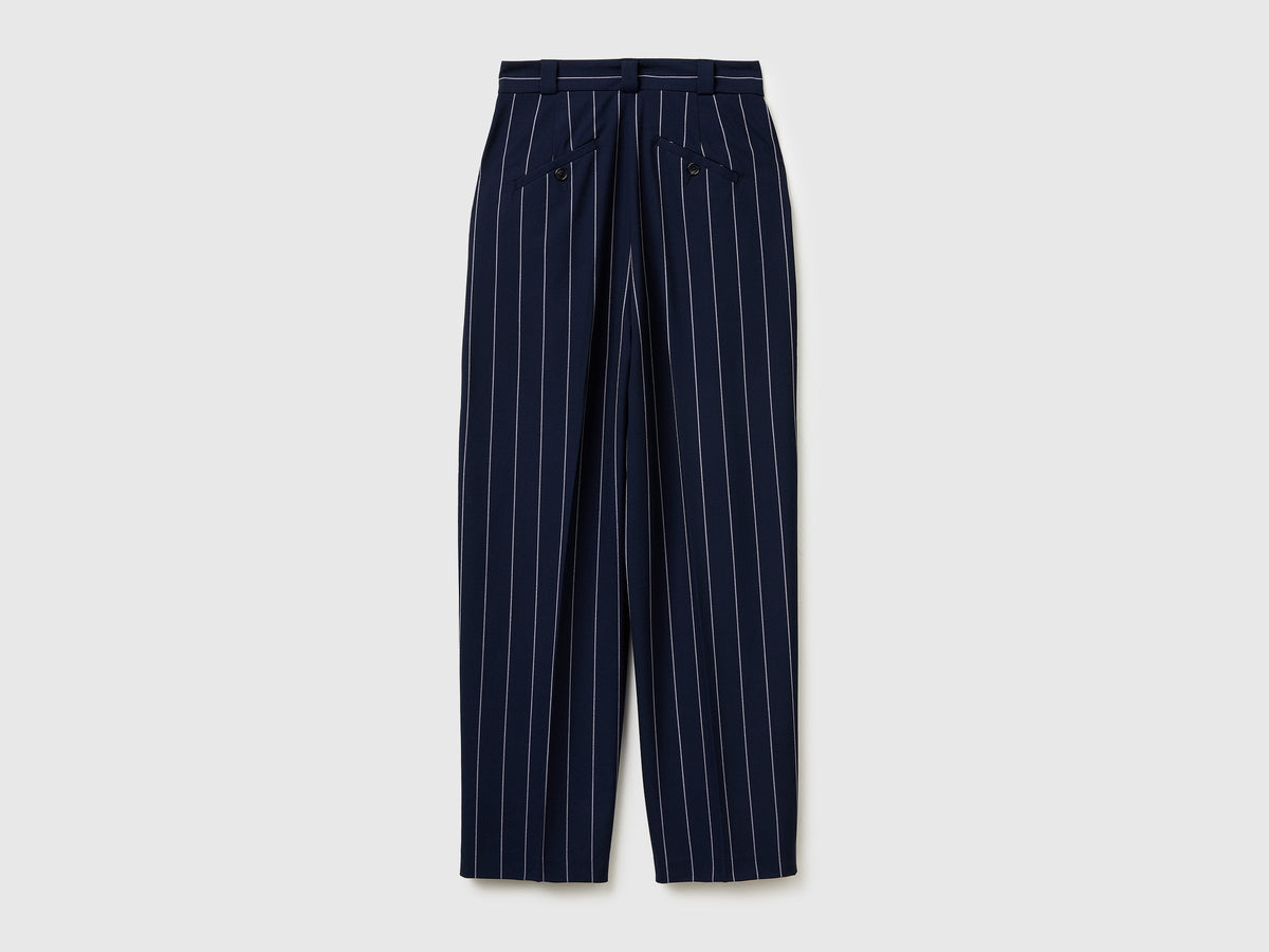Pantaloni gessati carrot fit