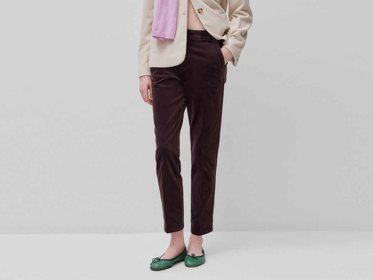 Chino in velluto elasticizzato