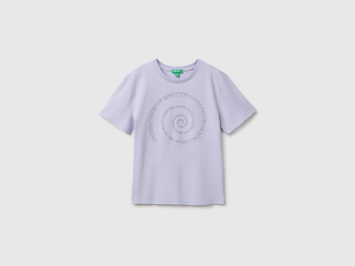 T-shirt con stampa glitter