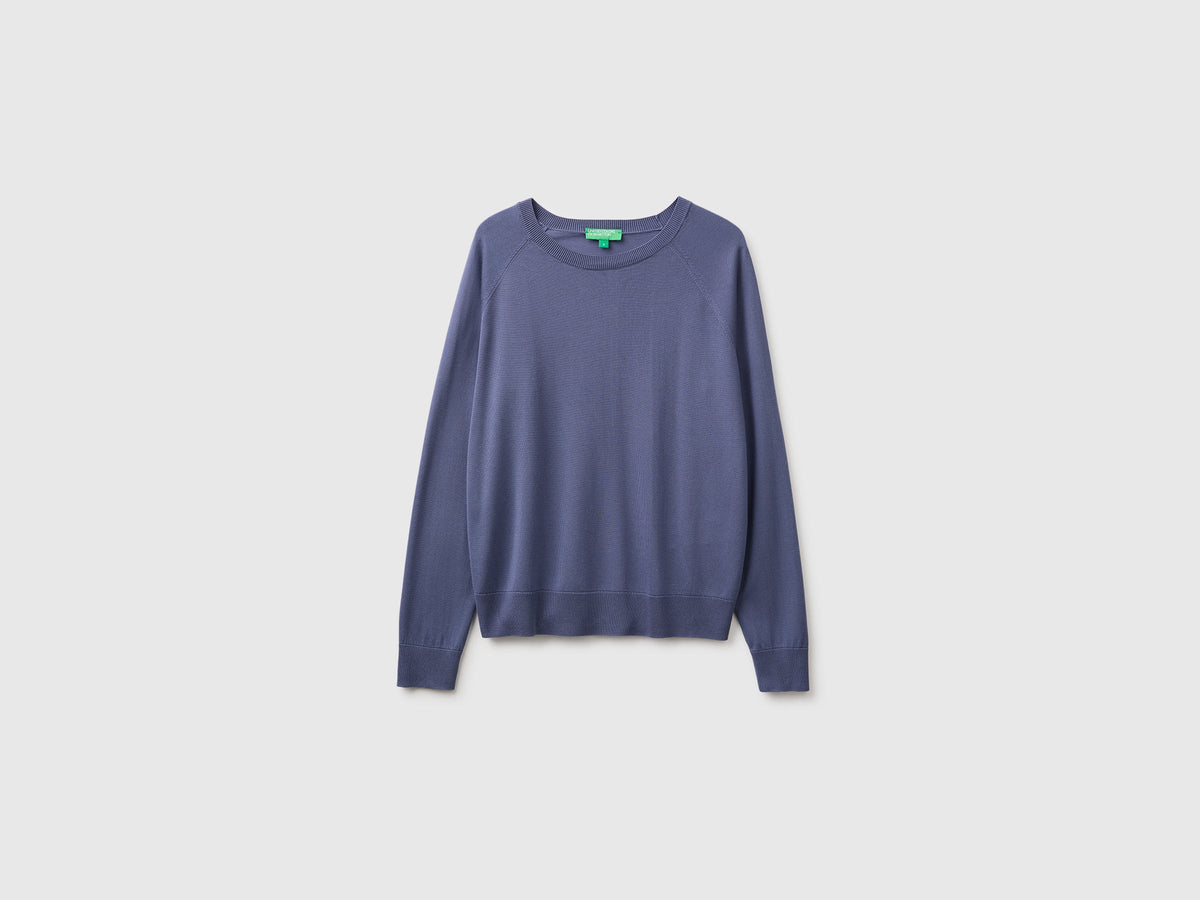 Maglia girocollo in misto seta