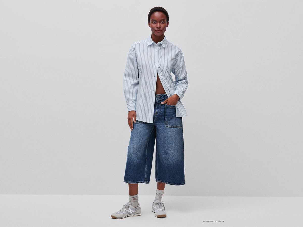 Camicia over fit a righe