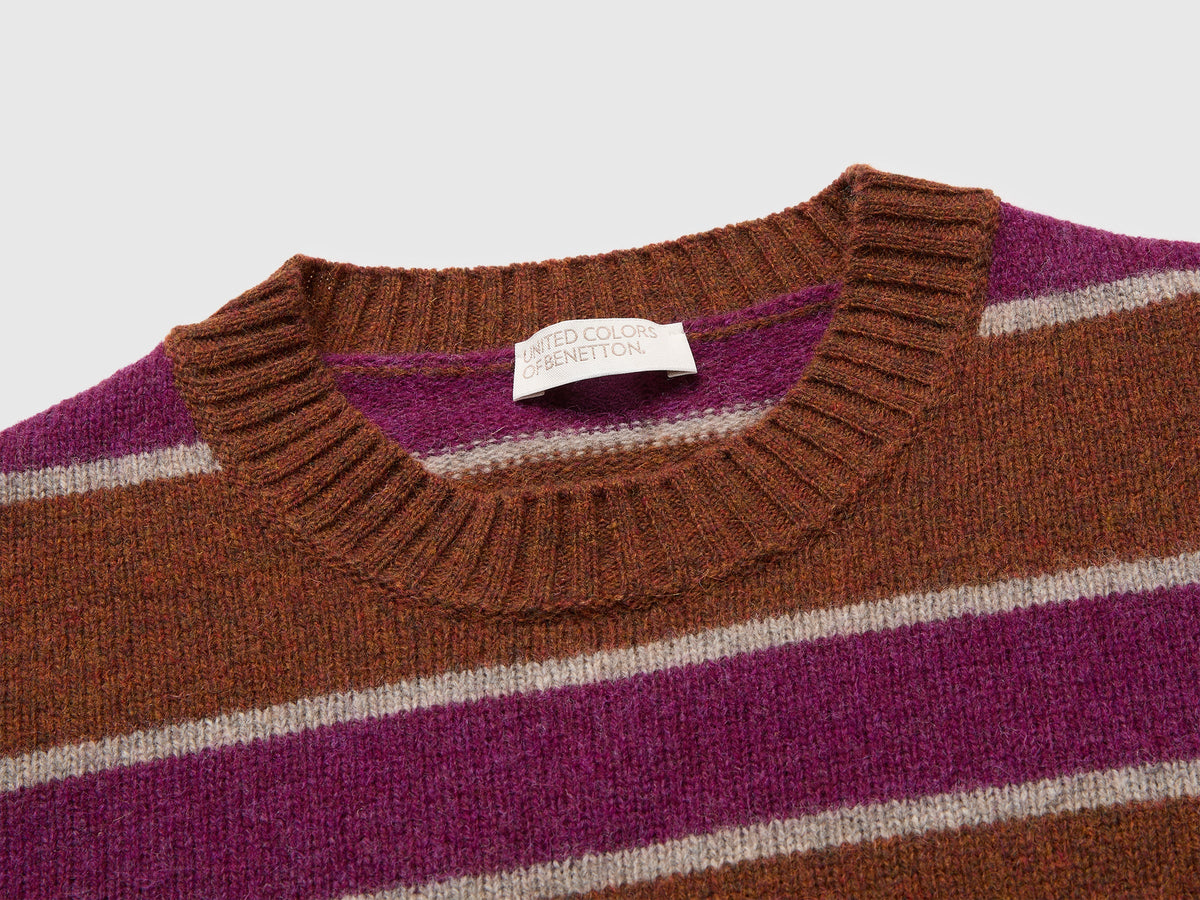 Maglia a righe 100% lana Shetland