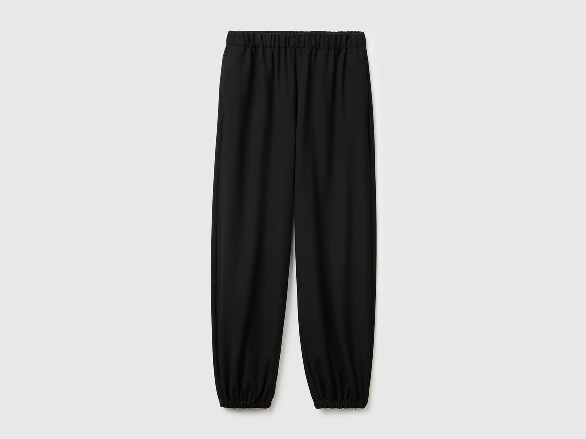 Pantaloni jogger fit in misto viscosa