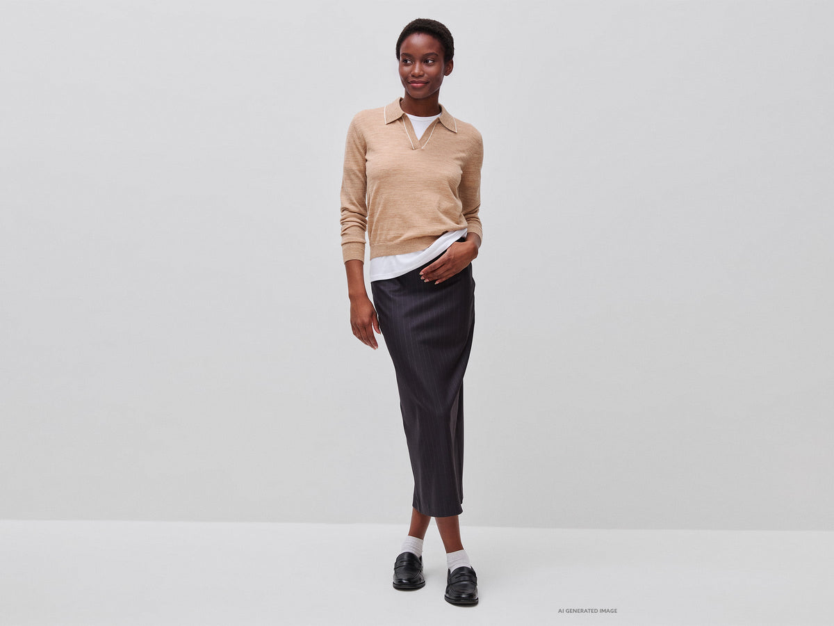 Polo in maglia in pura lana Merino