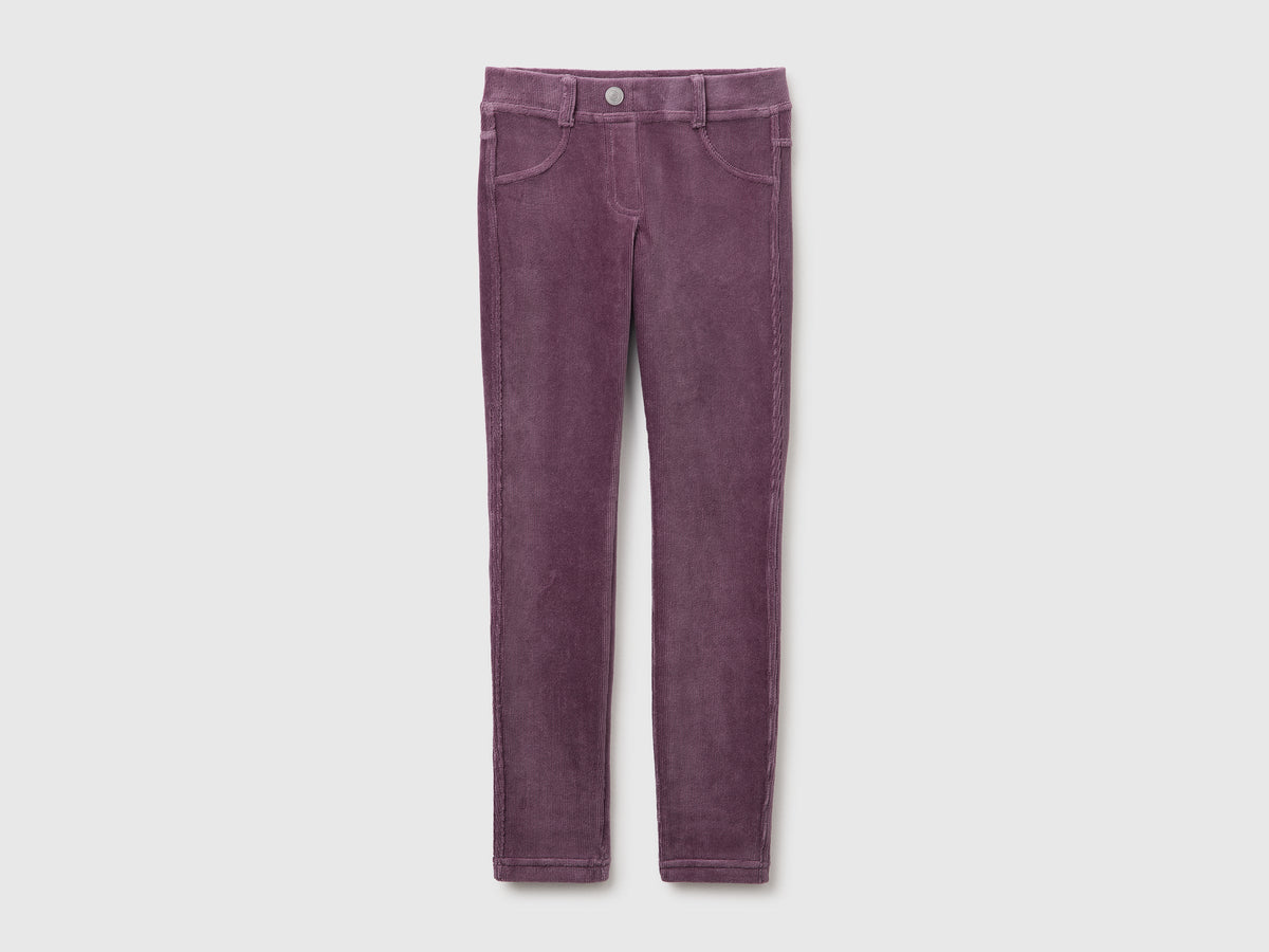 Pantaloni super skinny in ciniglia