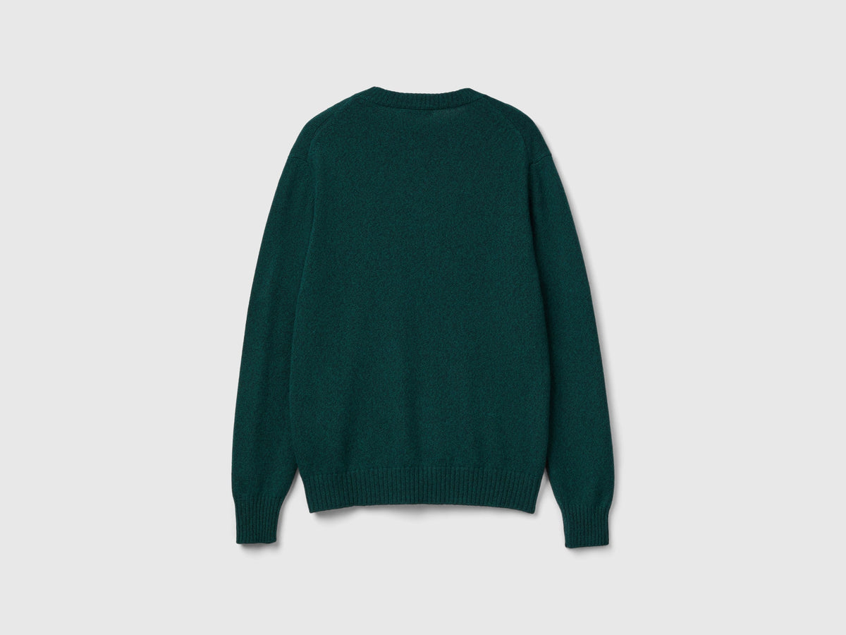 Maglia girocollo in misto lana e cashmere