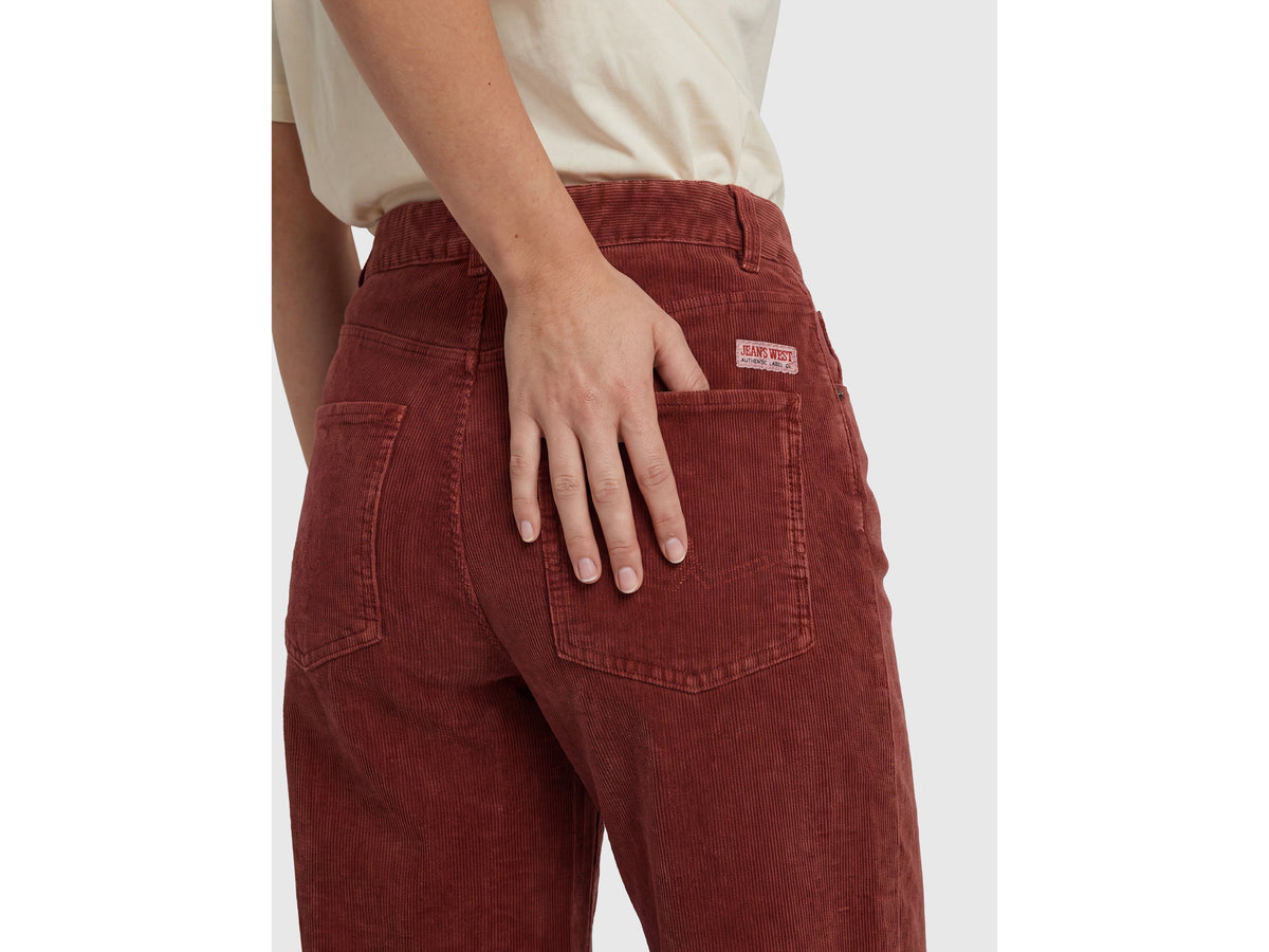 Pantaloni wide fit in velluto a costine lavaggio vintage