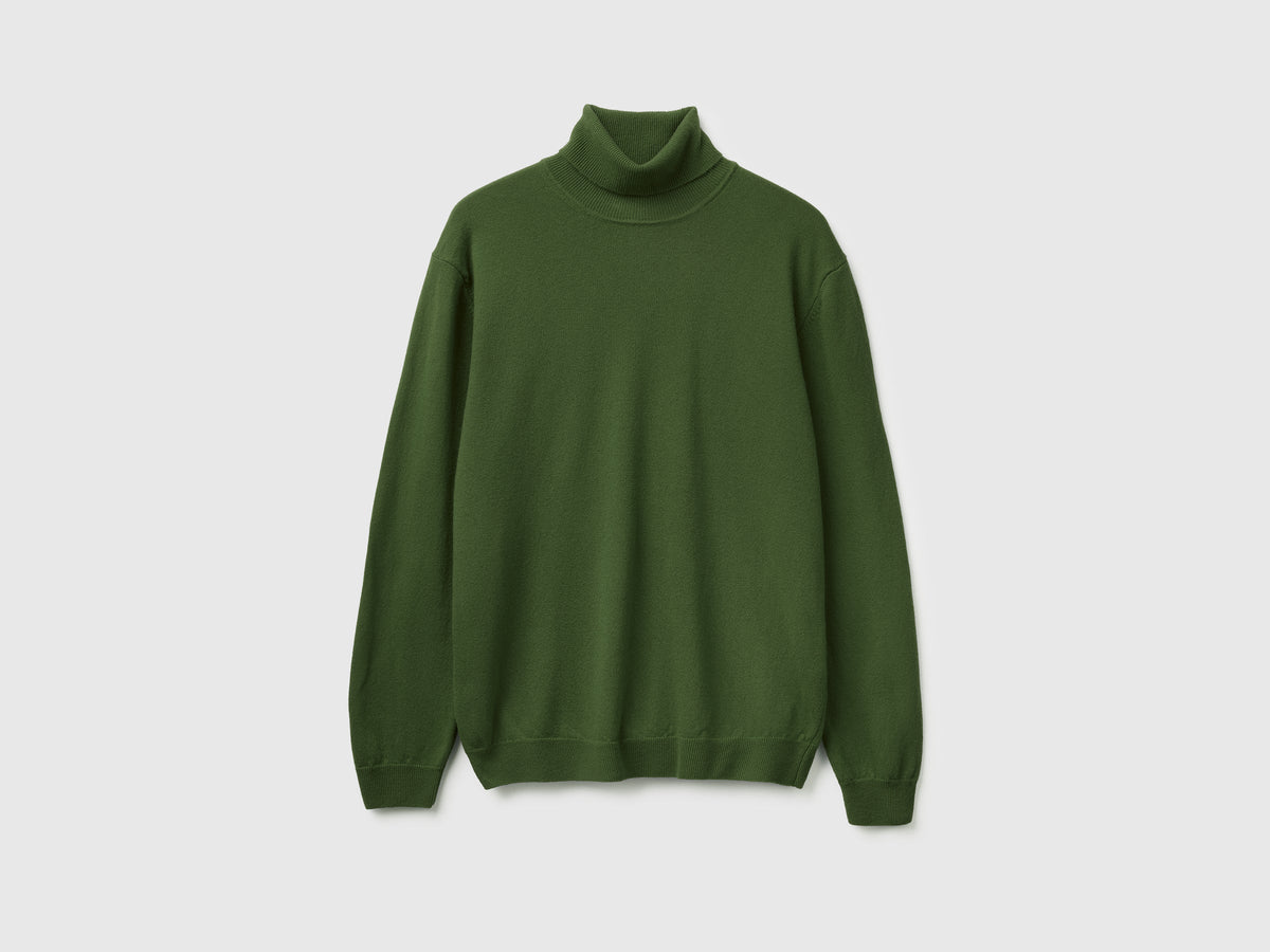 Dolcevita verde oliva in pura lana Merino