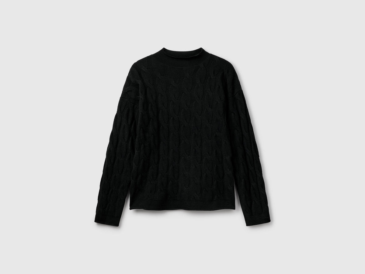 Maglia con trecce in misto cashmere