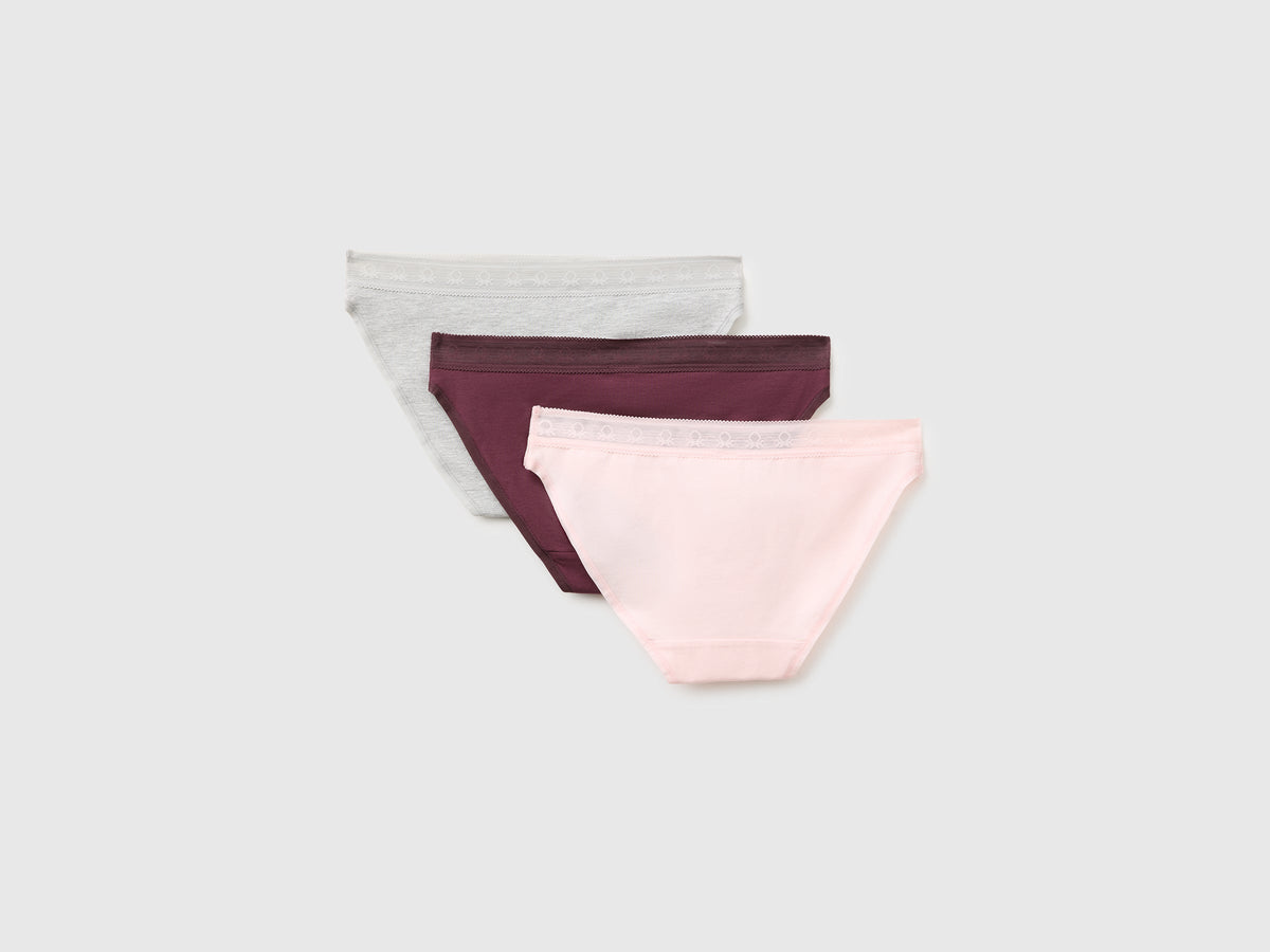 Tre slip con elastico in mesh logato