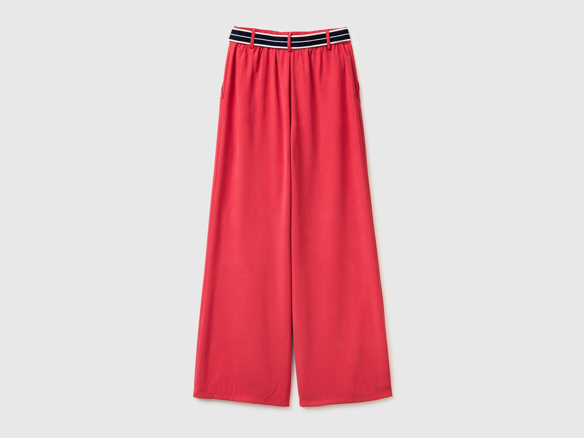 Pantaloni con cintura rigata