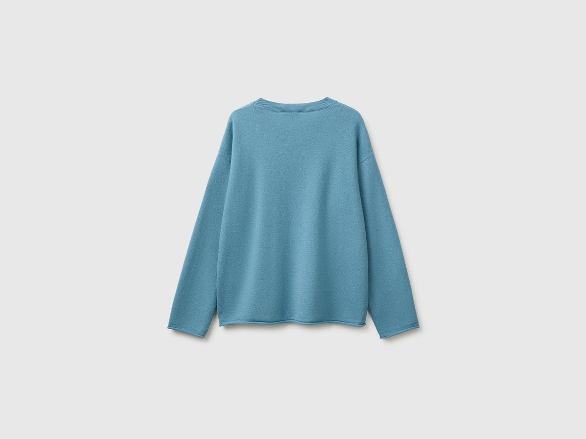 Maglia girocollo in misto lana e cashmere