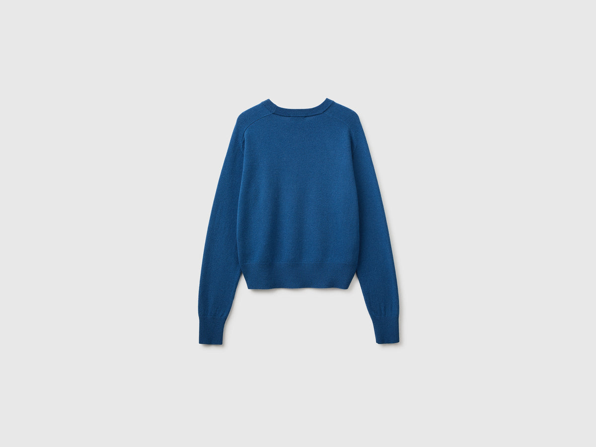 Maglia girocollo in misto cashmere
