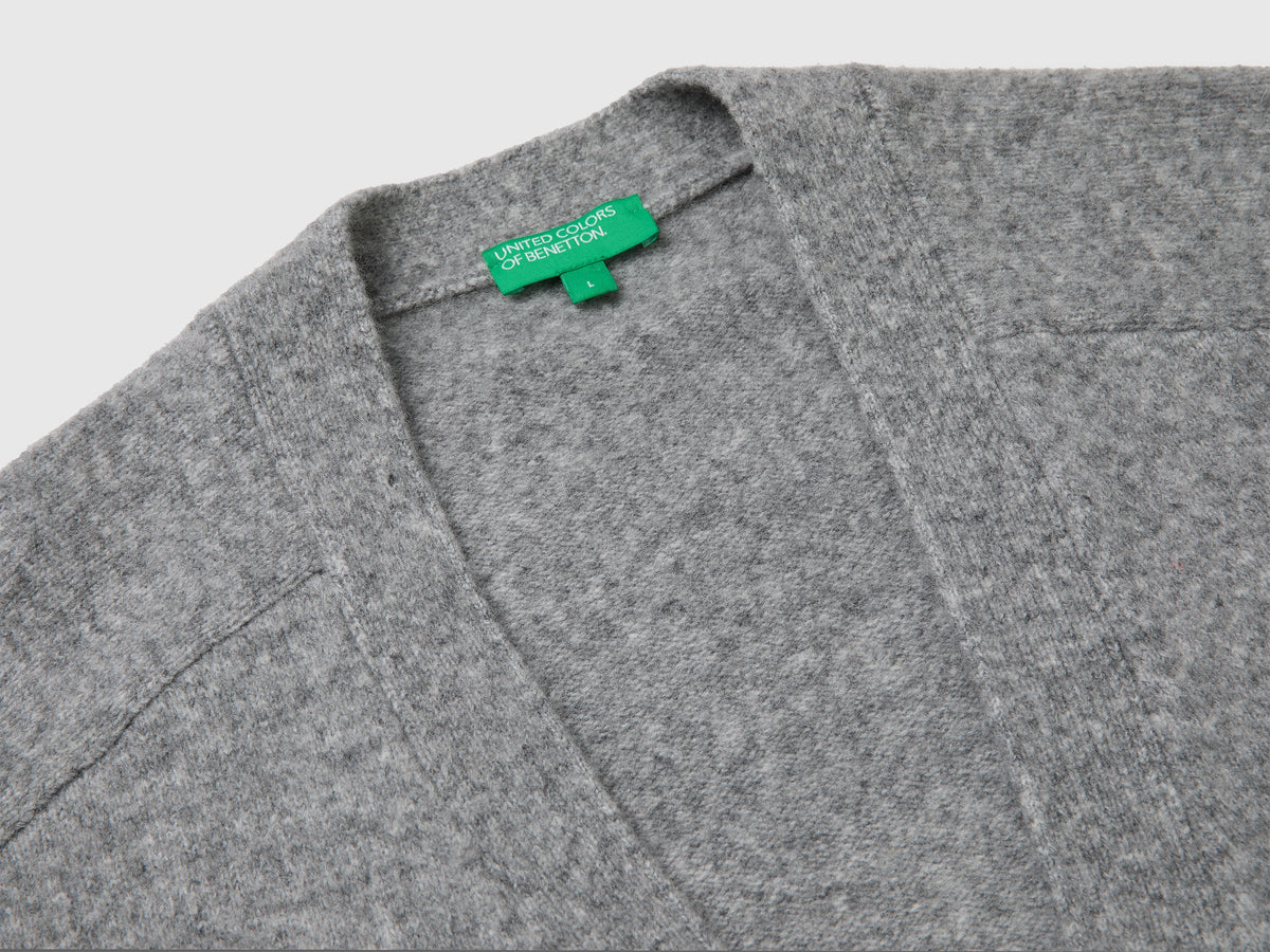 Cardigan over fit in misto lana
