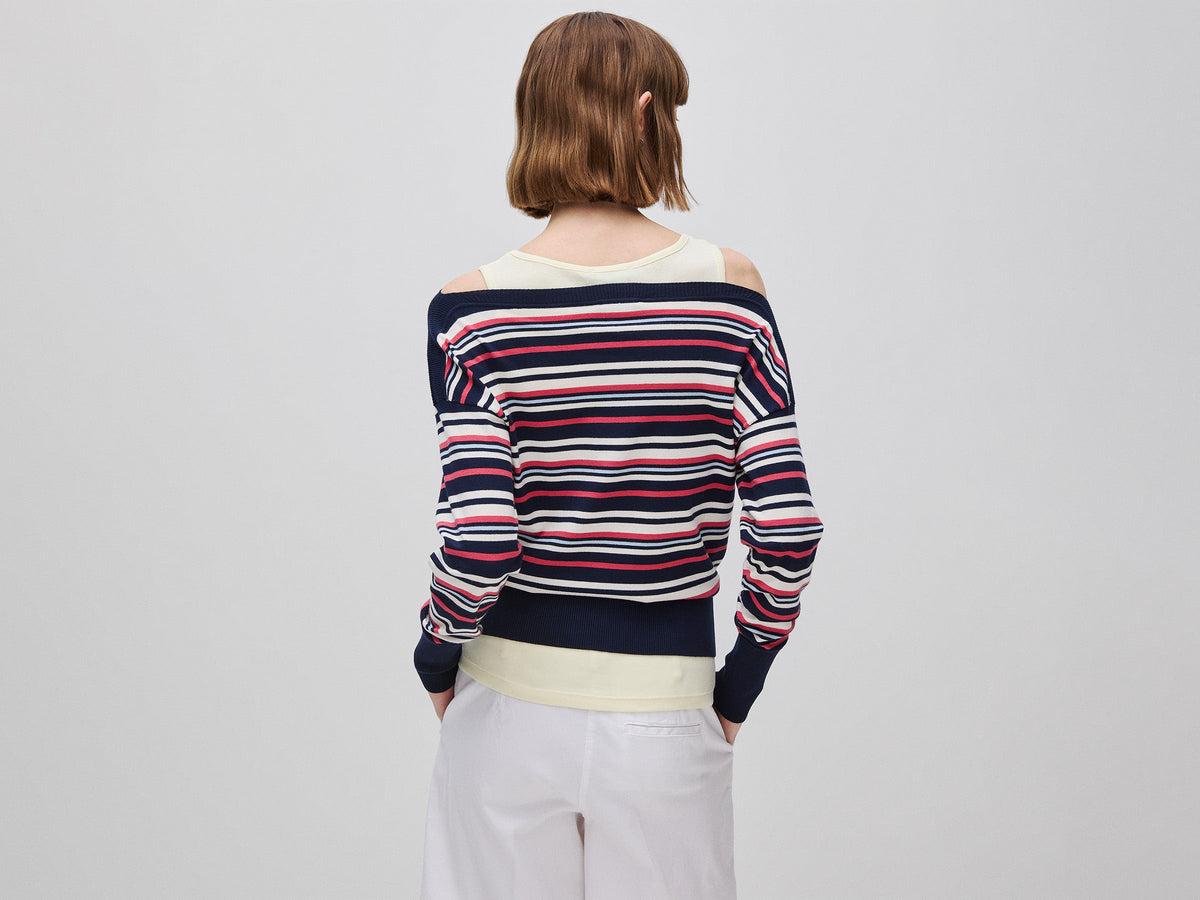 Maglia a righe scollo a barchetta