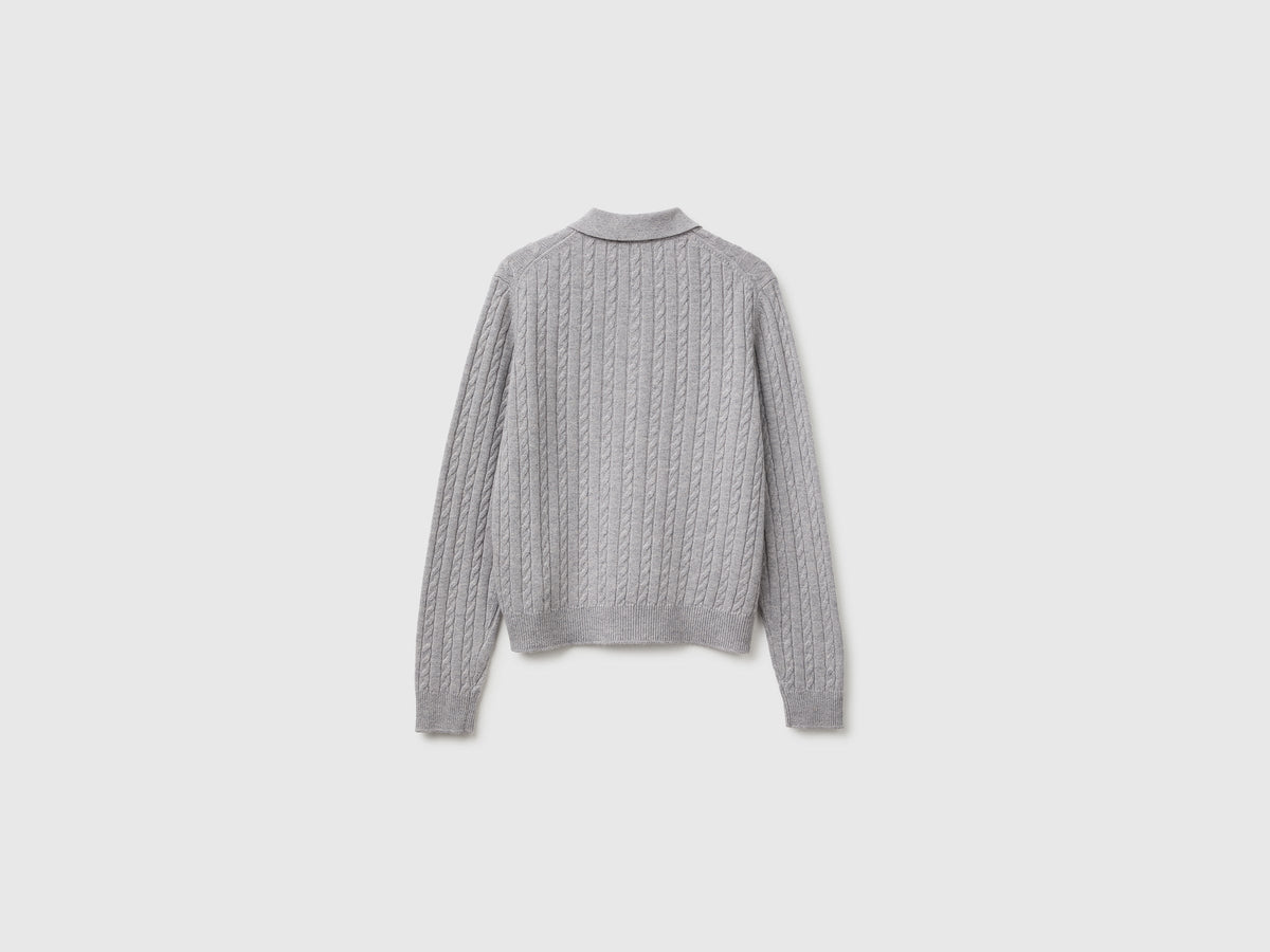 Maglia a polo con trecce