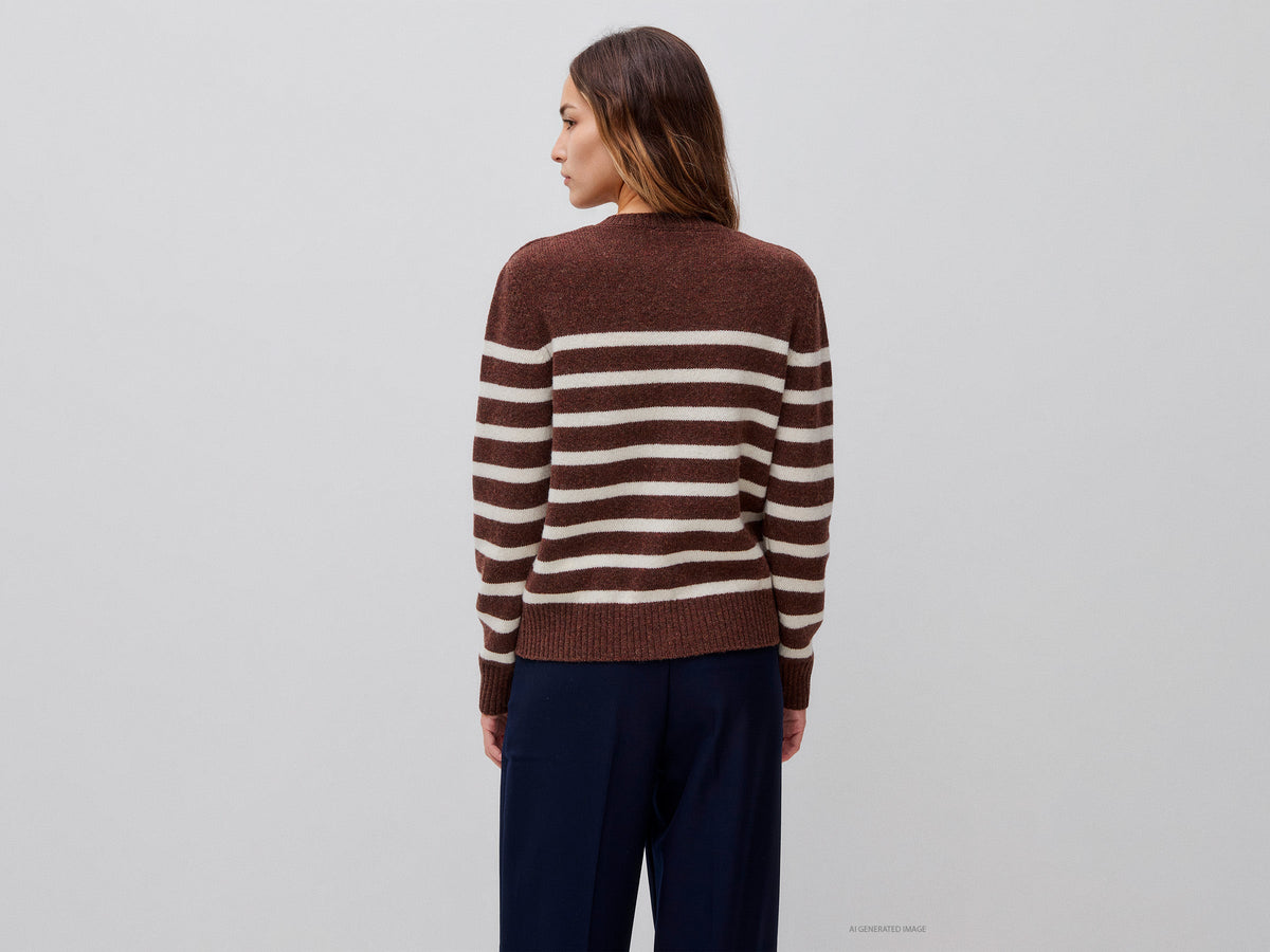 Cardigan a righe 100% lana Shetland
