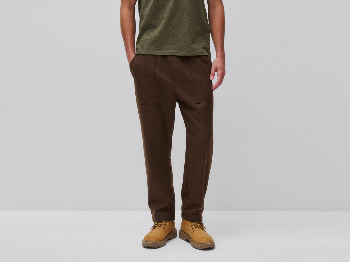 Joggers cropped in misto lana