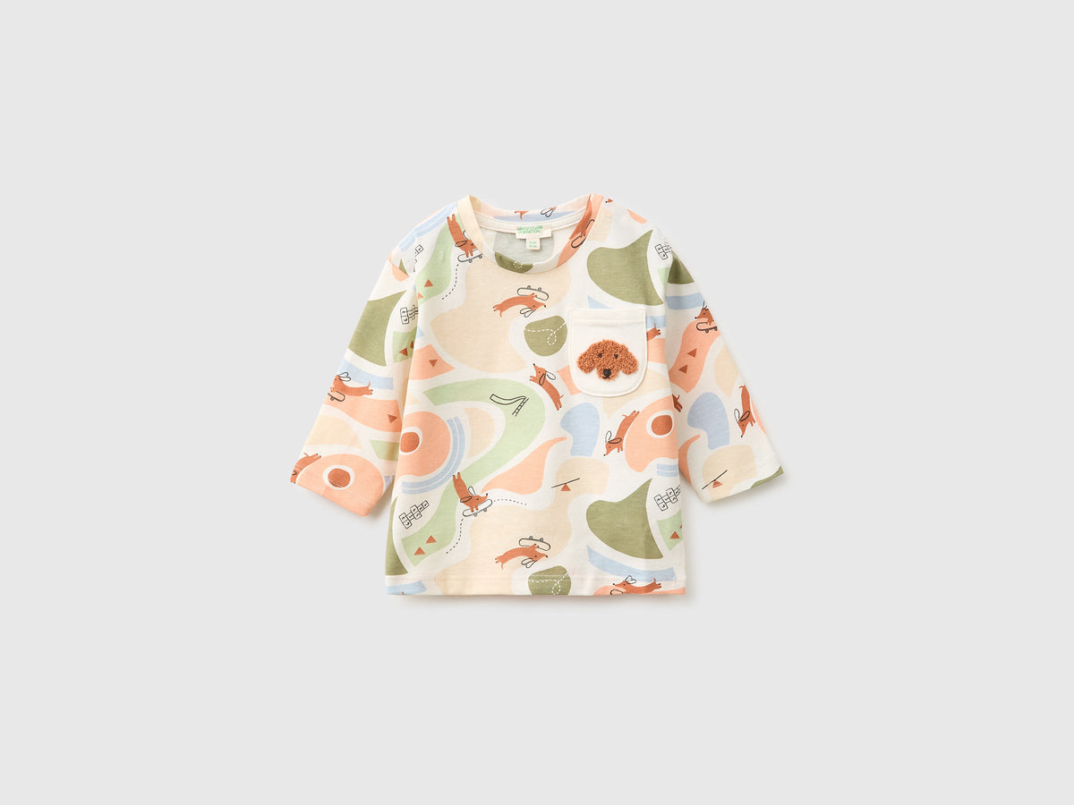 T-shirt con stampa fantasia in cotone bio