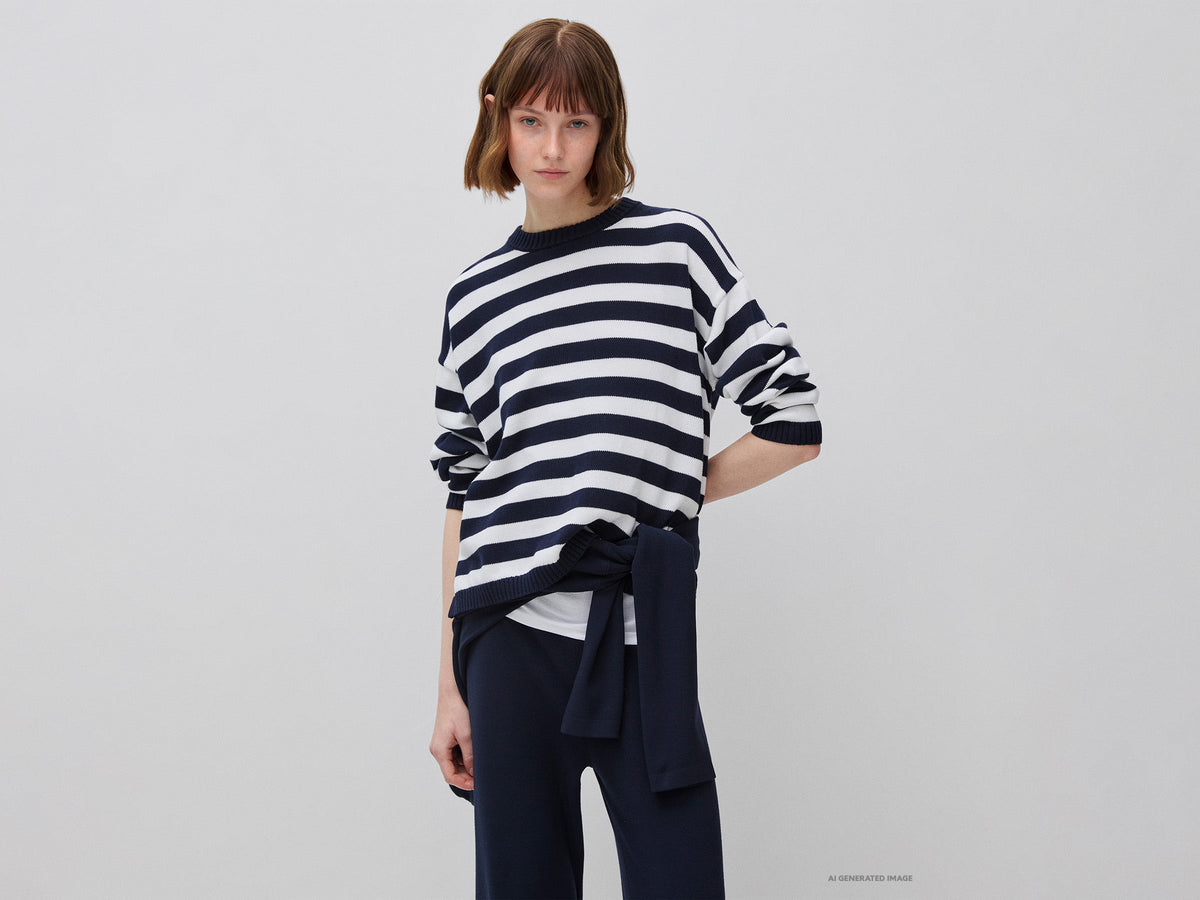 Maglione a righe in cotone tricot