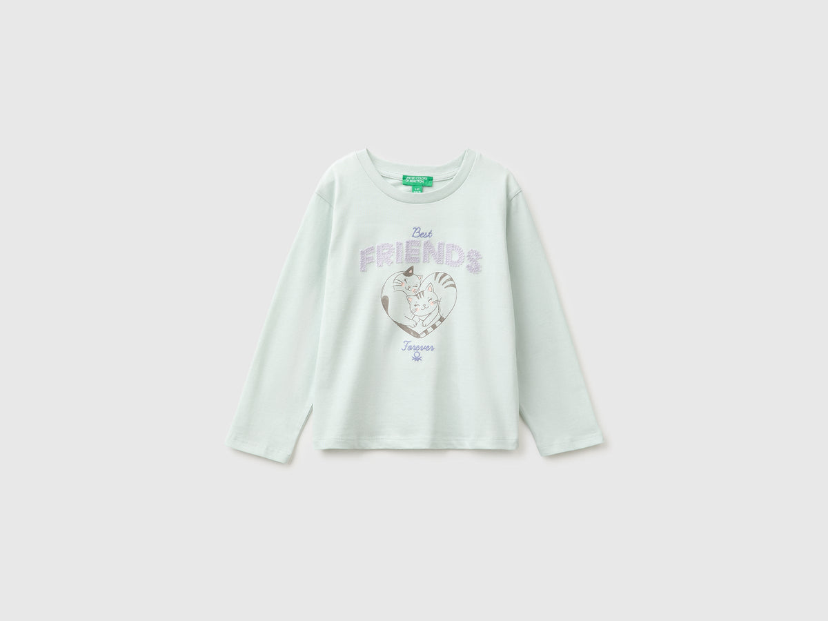 T-shirt con ricamo in cotone bio