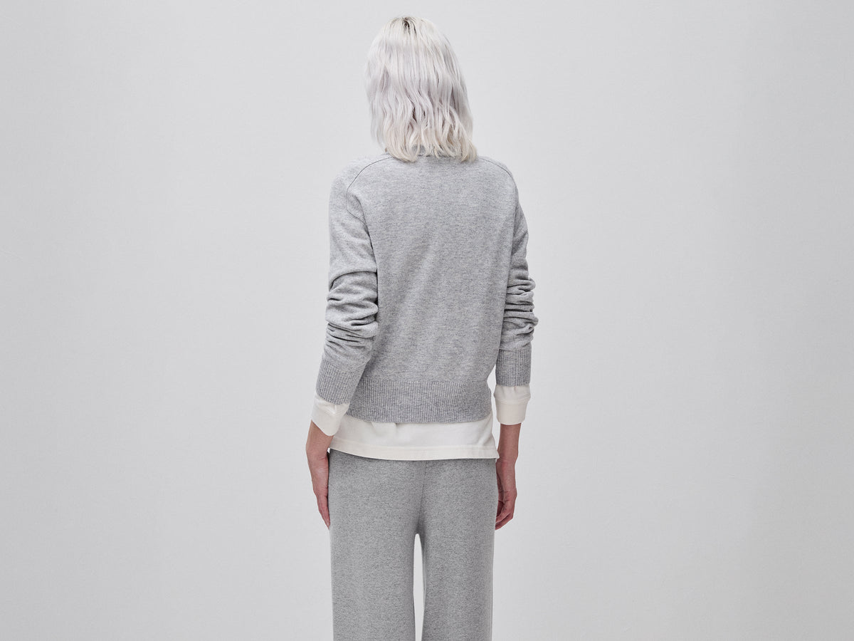 Maglia girocollo in misto cashmere