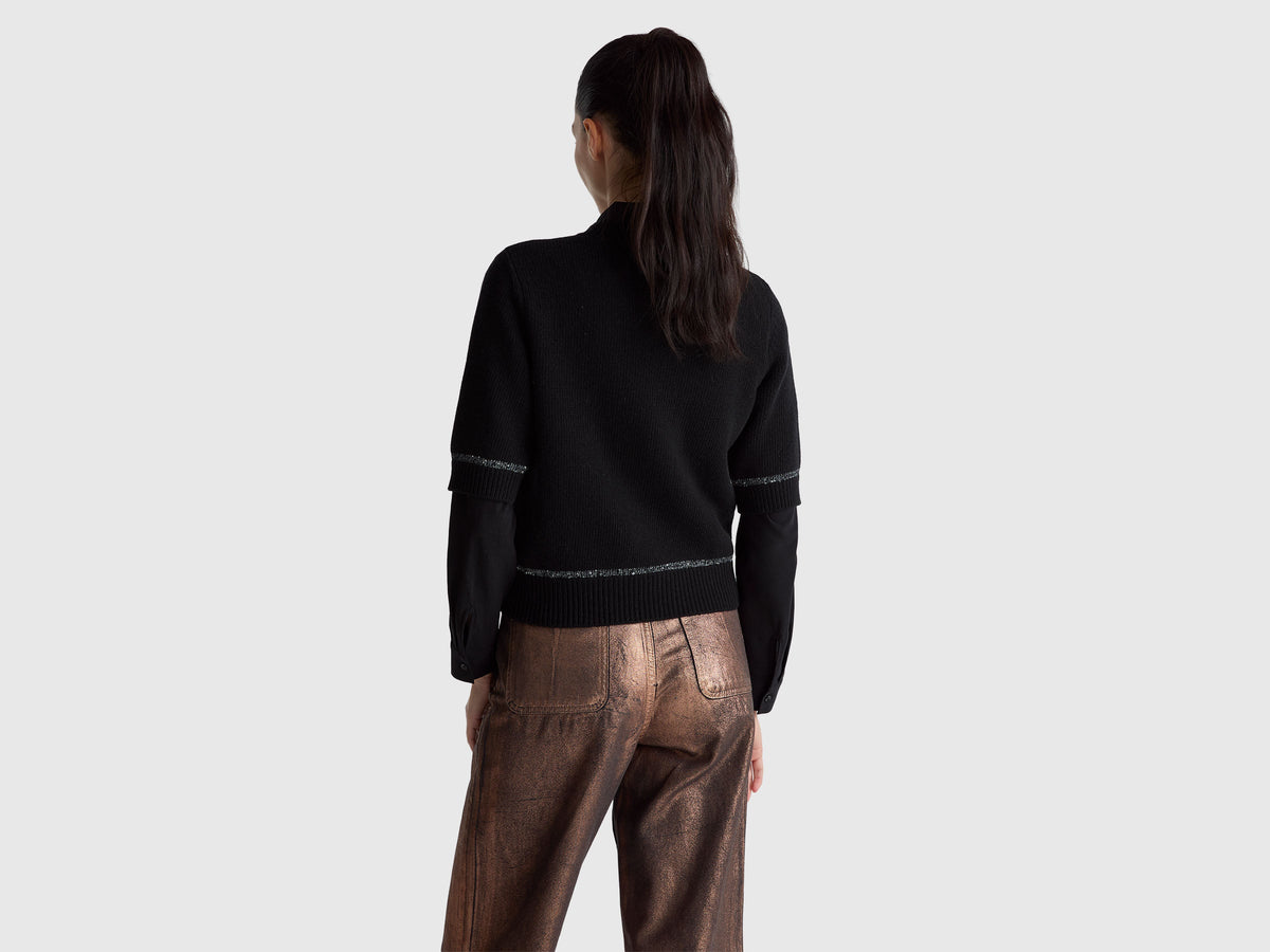 Maglia a lupetto con dettaglio paillettes