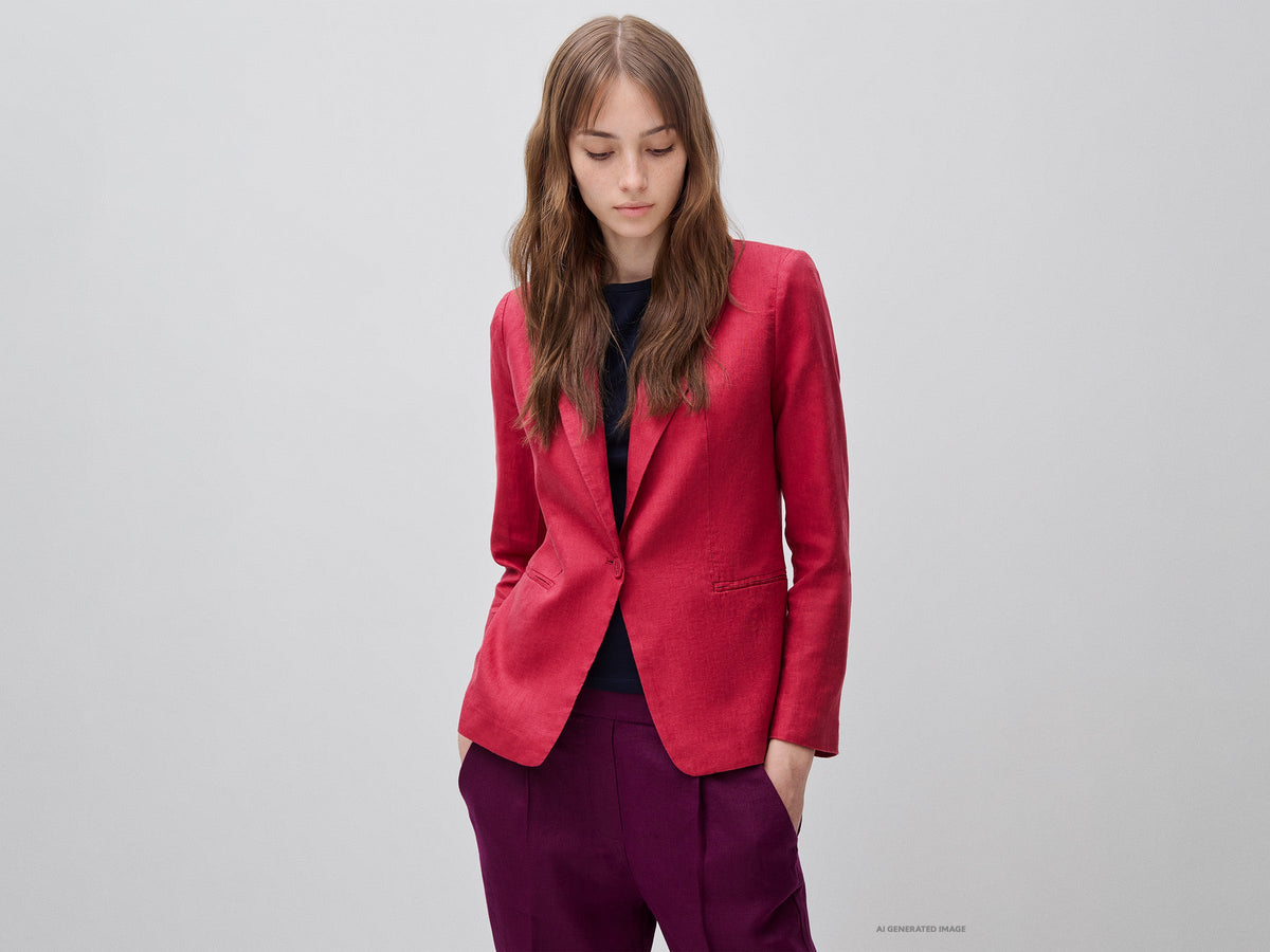 Blazer monopetto in puro lino