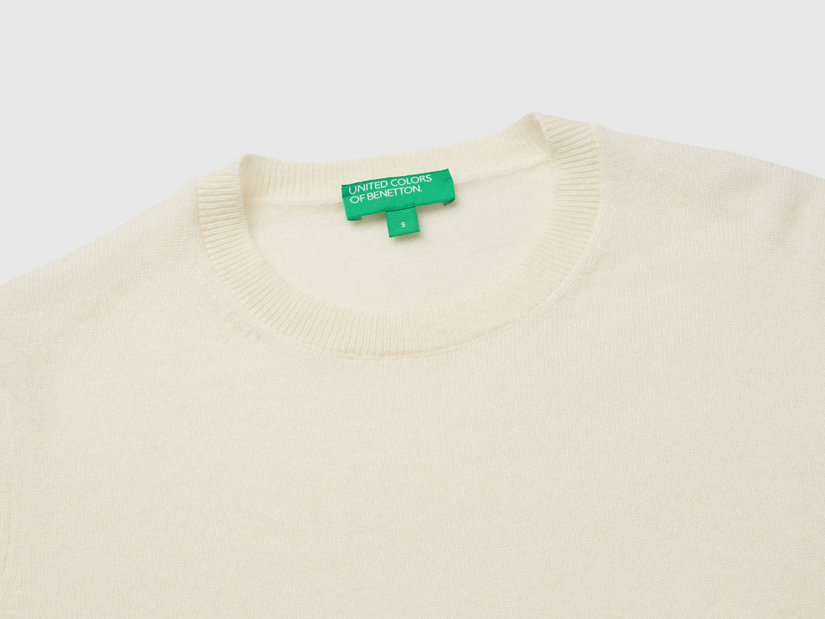 Maglioncino panna in puro cashmere