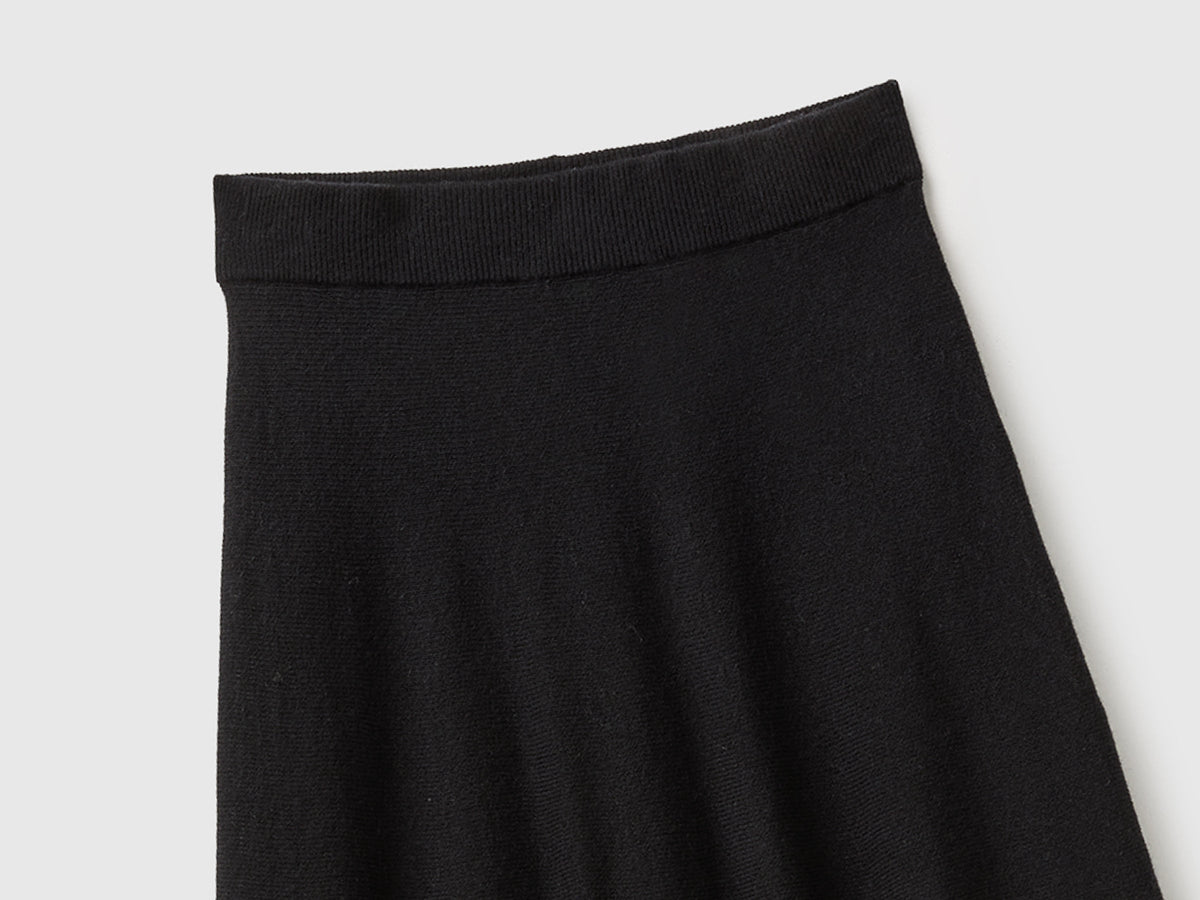 Gonna midi in maglia di misto lana