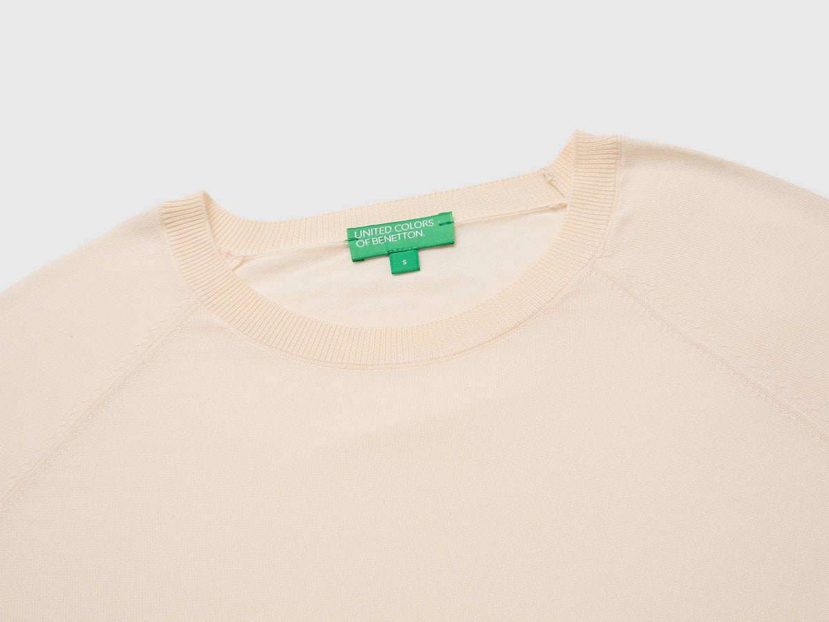 Maglia girocollo in misto seta