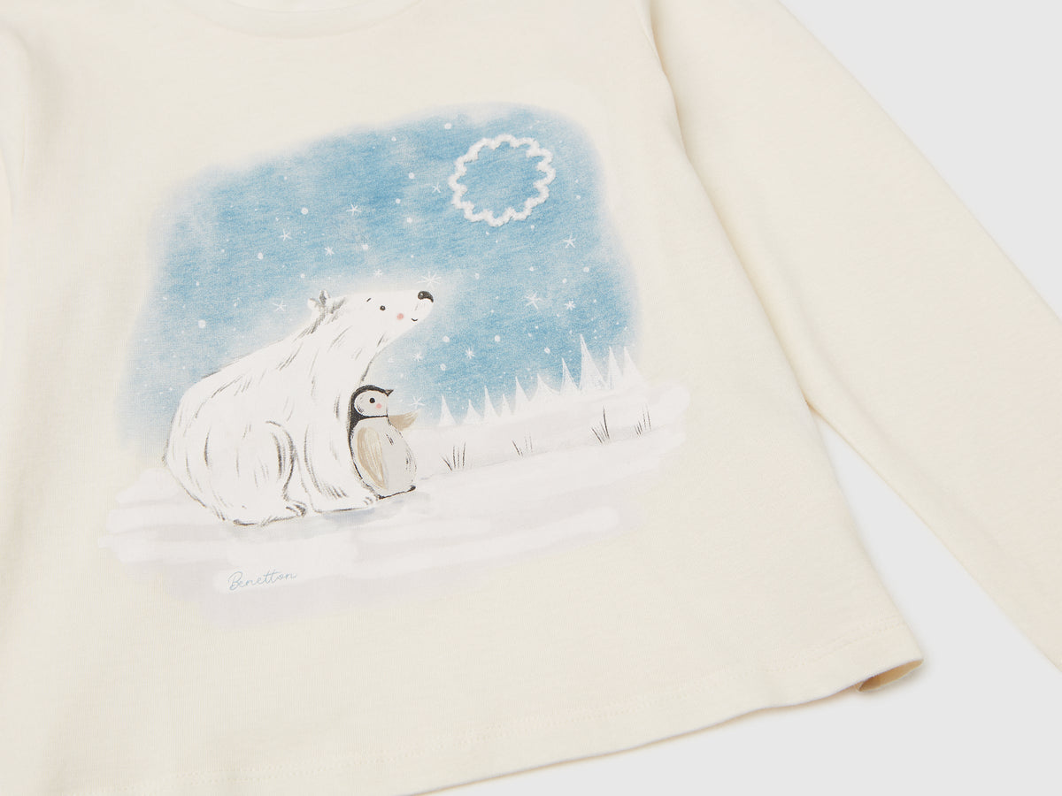Maglietta con stampa in cotone