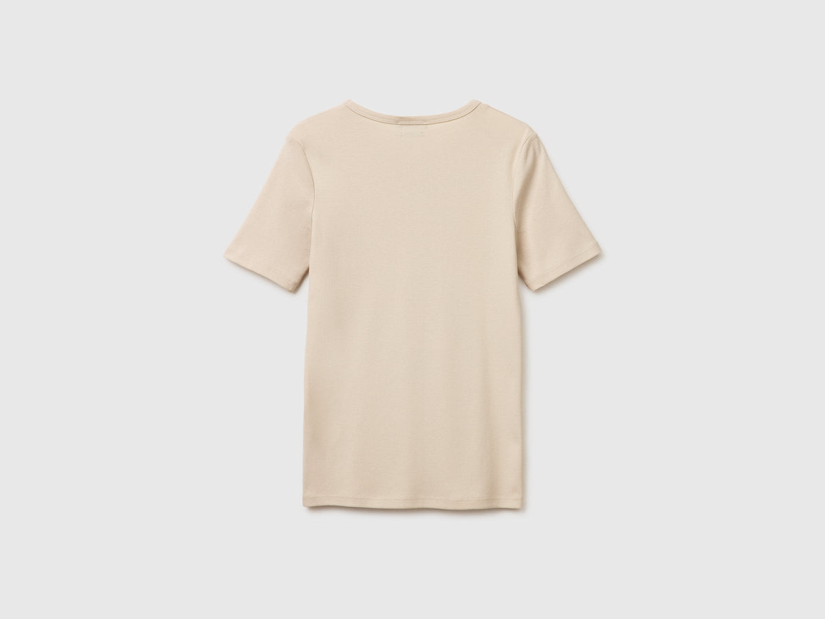 T-shirt manica corta con logo glitter