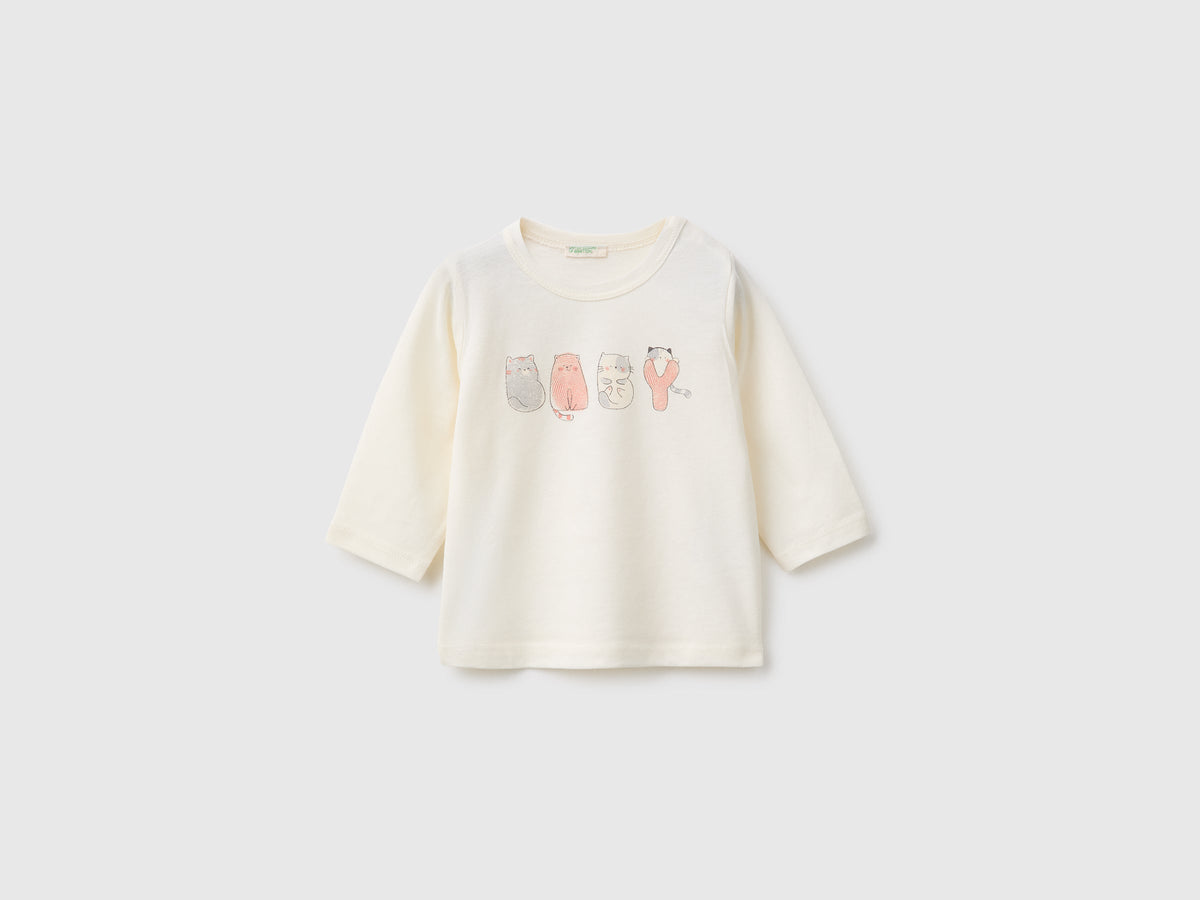 T-shirt con stampa in cotone bio