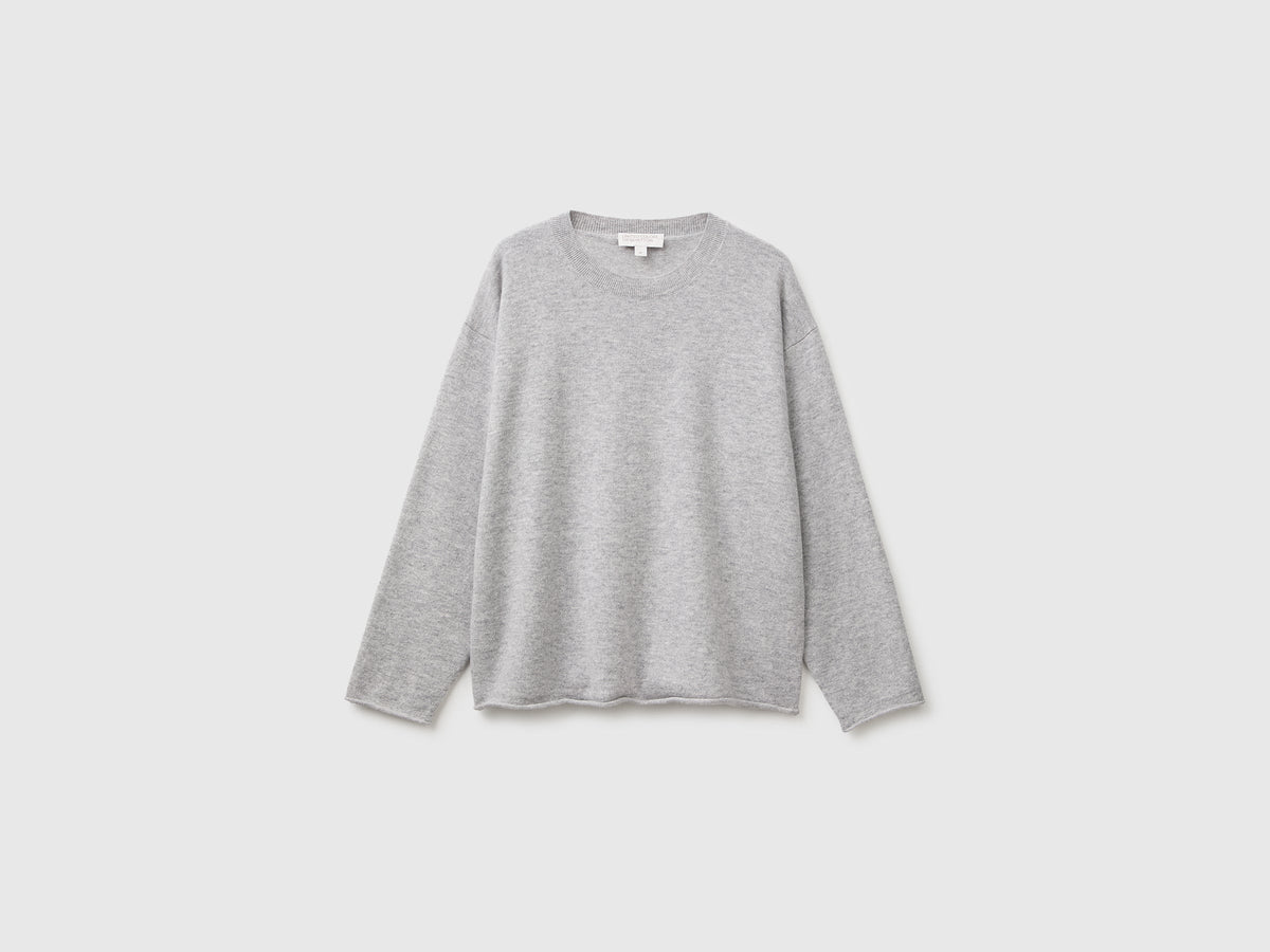 Maglia girocollo in misto lana e cashmere