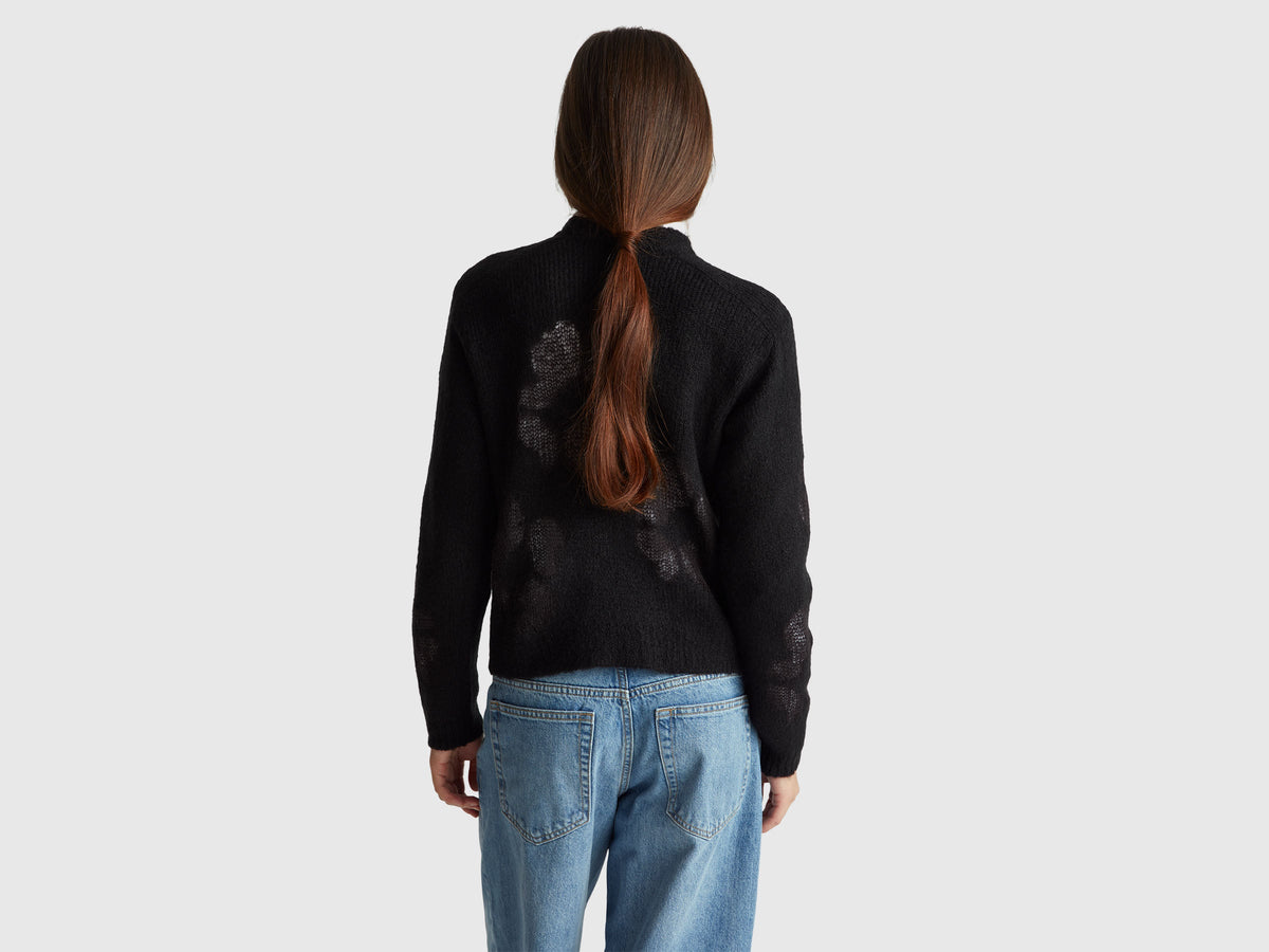 Maglia con intarsio fiori