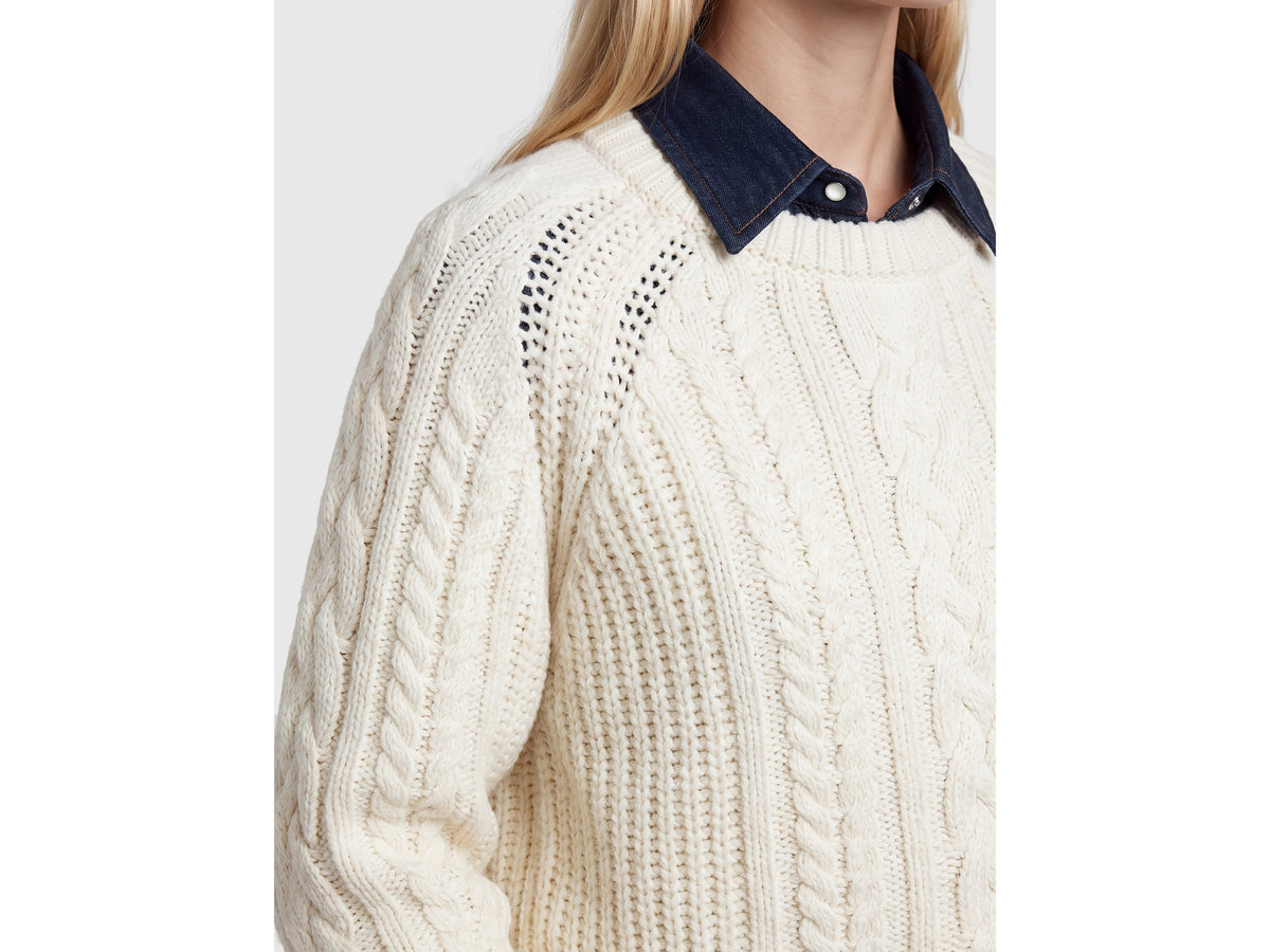 Maglia a trecce 100% lana
